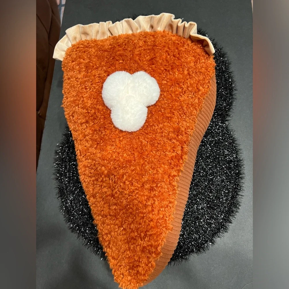 Large Slice of Pumpkin Pie Throw Pillow Whipped Cream  Fluted Crust Harvest Fall